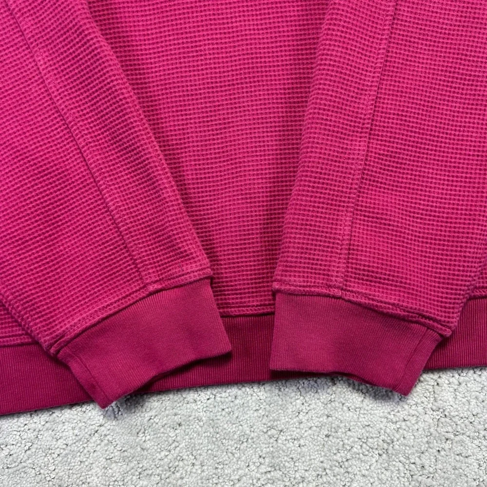 J.Crew Sweater Mens Large Pink Brushed Waffle Knit 1/4 Zip Pullover Oarsman Golf